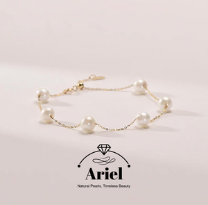 Ariel Freshwater Pearl Bracelet with Starry Sky Design, Light Luxury Jewelry, Holiday Gift for Women