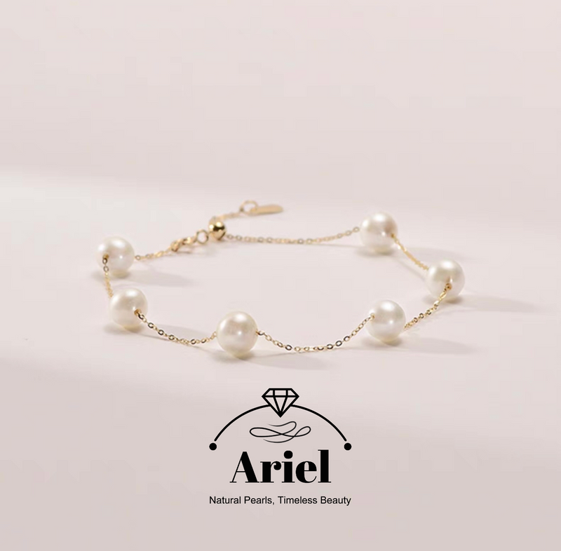 Ariel Freshwater Pearl Bracelet with Starry Sky Design, Light Luxury Jewelry, Holiday Gift for Women