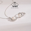 Ariel Far Love Set 925 Silver Freshwater Pearl Pendant Ring Two Piece Set Birthday Gift for Girlfriend