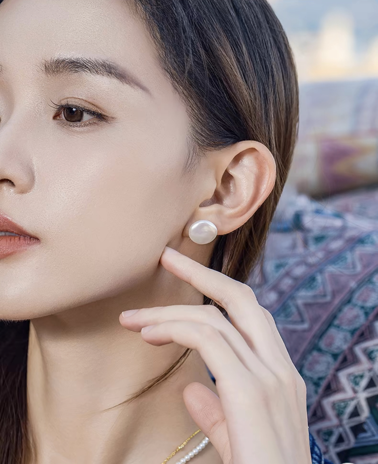 Ariel Pearl 925 Silver Freshwater Pearl Earrings 11-15mm Irregular Button Large Particle Pearl Earrings