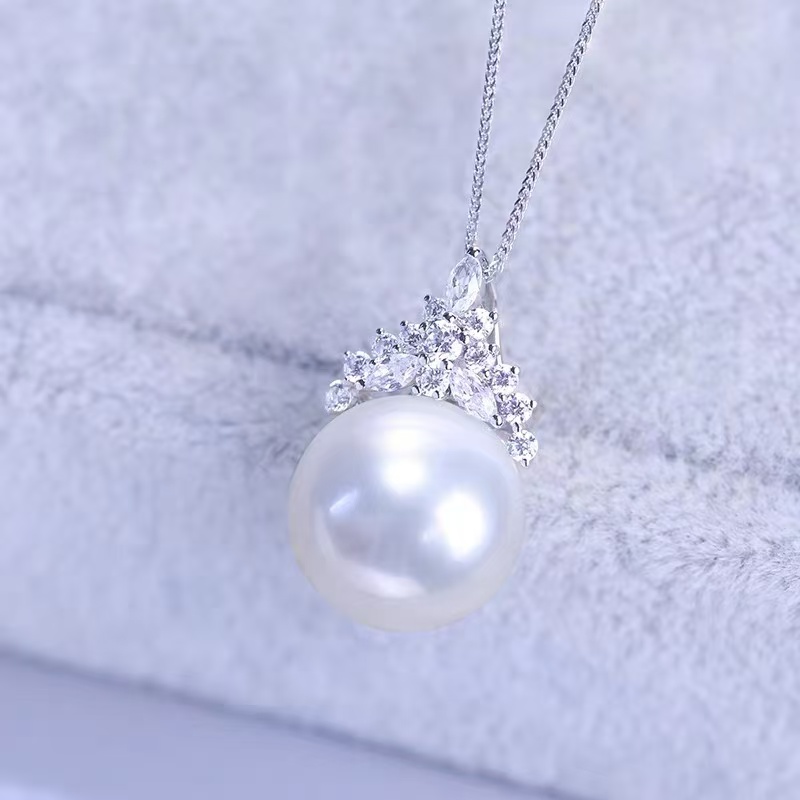Ariel 925 Sterling Silver Ice Queen Single Pearl Pendant Necklace for Women, 2024 New Necklace, Autumn/winter Sweater Chain