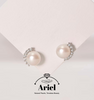 Ariel 925 Silver Freshwater Pearl Earrings 8-9mm Simple Commuting Jewelry
