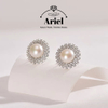 Ariel Star Man Silver S925 Freshwater Pearl Earrings 9-10mm Earrings As A Gift for Girlfriend