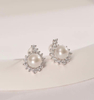 Ariel S925 Silver Freshwater Pearl Earrings 9-10mm White Small Fragrant Wind To Give To Girlfriend