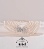 Ariel Fanyu S925 Silver Freshwater Pearl Necklace Near Round Multi Layer Necklace High End Banquet Jewelry for Women
