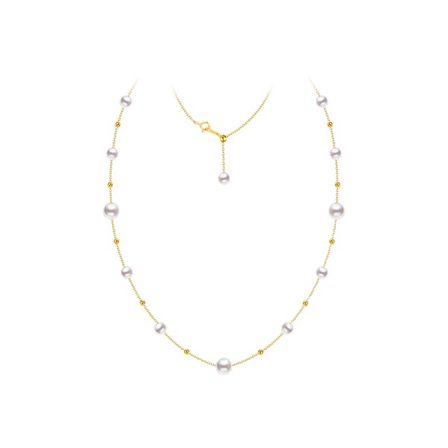 Starry Sky Pearl Necklace Silver Freshwater Pearl Clavicle Chain Holiday Gift for Women
