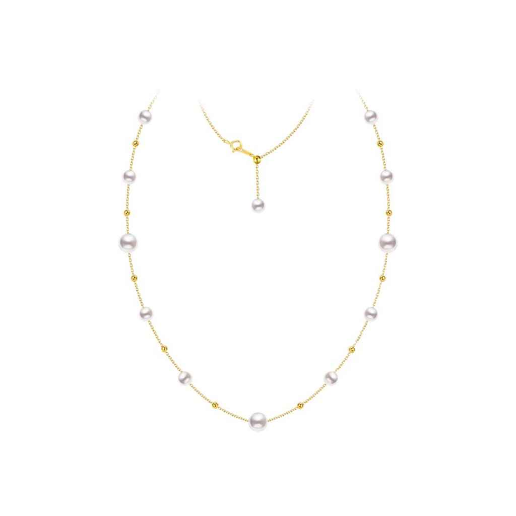 Starry Sky Pearl Necklace Silver Freshwater Pearl Clavicle Chain Holiday Gift for Women
