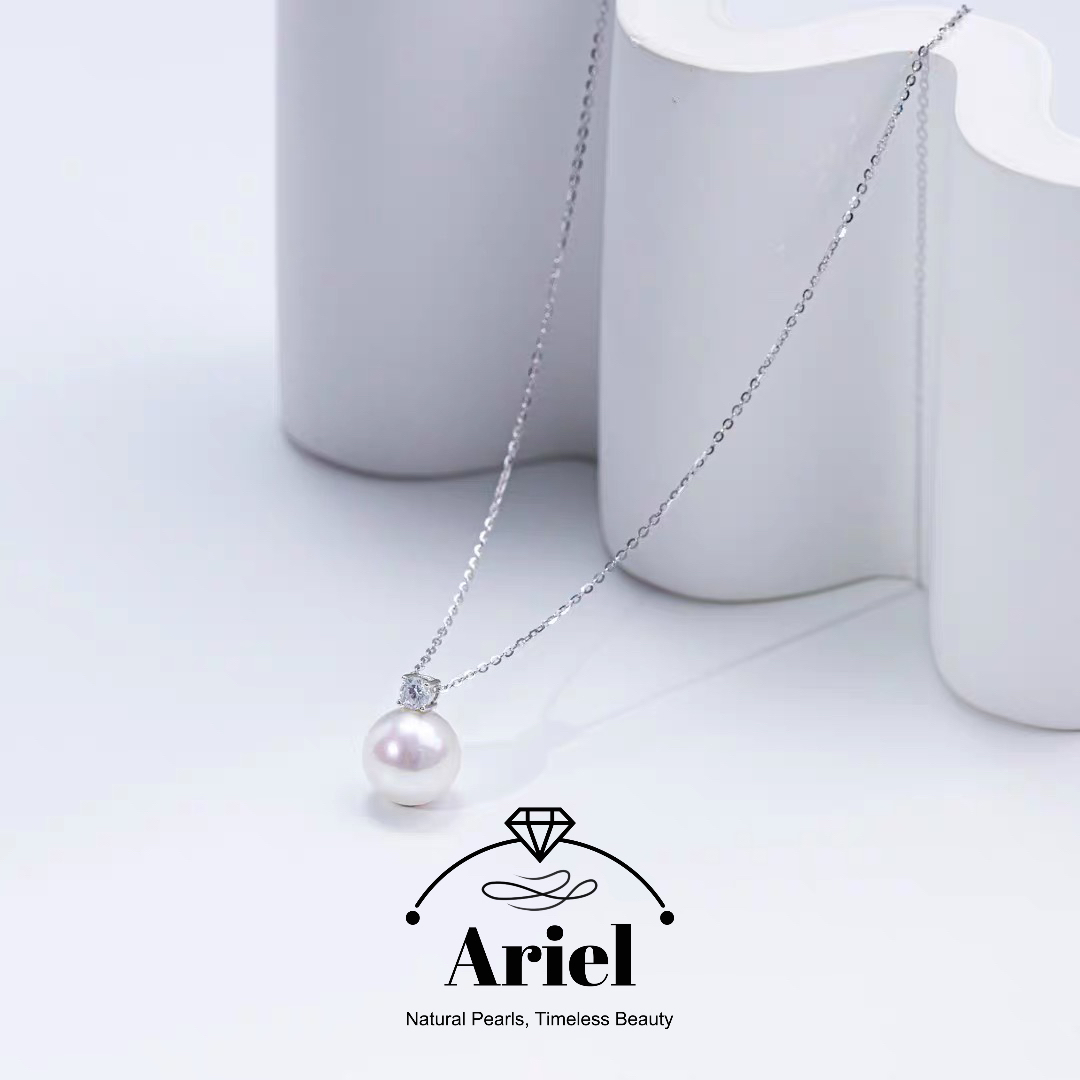 Ariel Dai Fei's Round Pearl Necklace, Sweater Chain, Light Luxury, Niche Necklace, Pure Silver Collarbone Chain