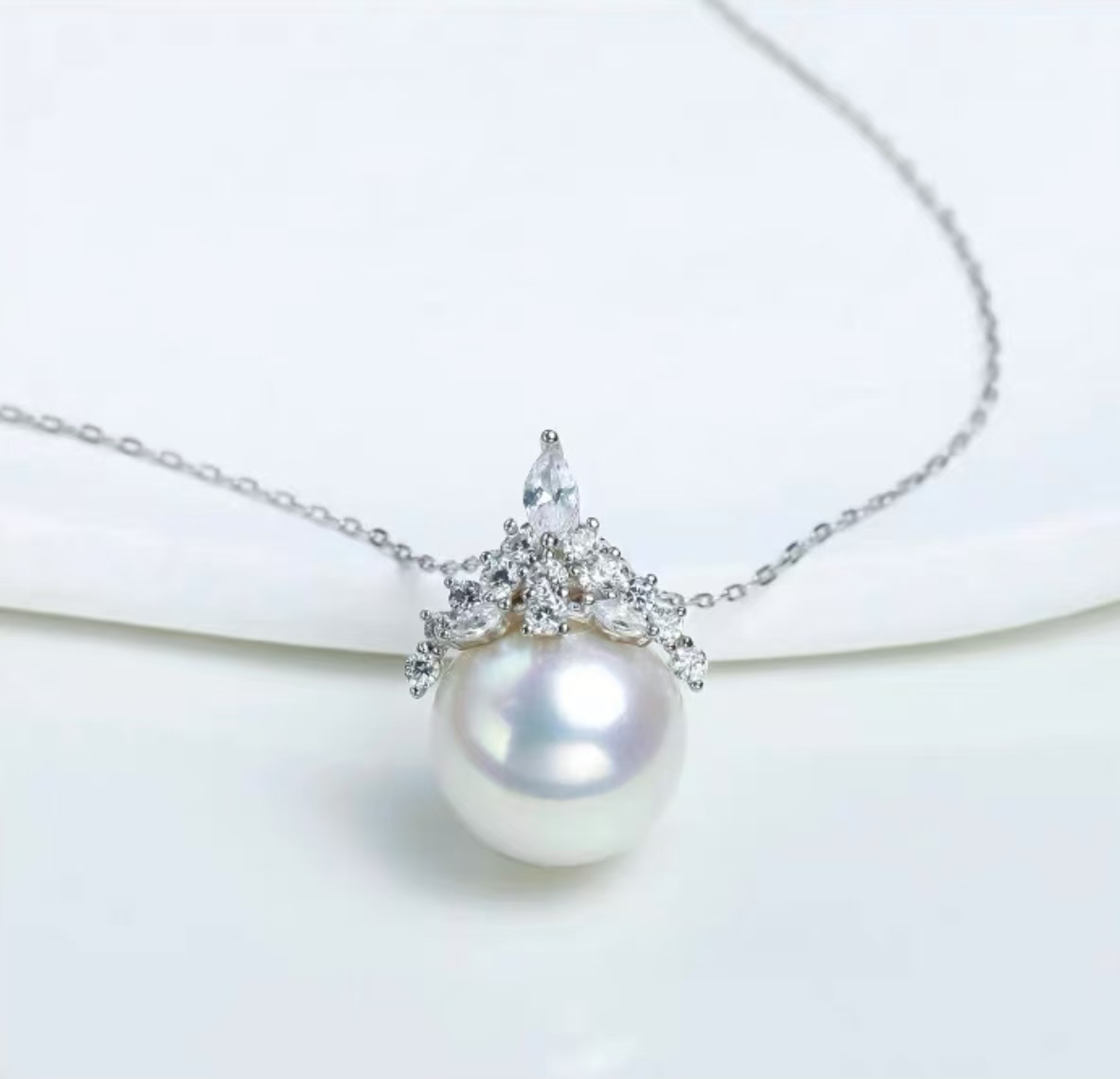 Ariel 925 Sterling Silver Ice Queen Single Pearl Pendant Necklace for Women, 2024 New Necklace, Autumn/winter Sweater Chain