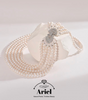 Ariel Fanyu S925 Silver Freshwater Pearl Necklace Near Round Multi Layer Necklace High End Banquet Jewelry for Women