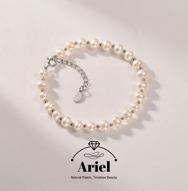 Ariel Freshwater Pearl 925 Silver 5-6mm Versatile Handmade Jewelry Gift for Girlfriend