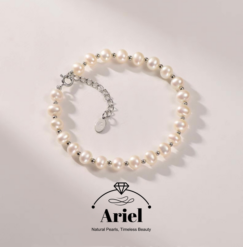 Ariel Freshwater Pearl 925 Silver 5-6mm Versatile Handmade Jewelry Gift for Girlfriend