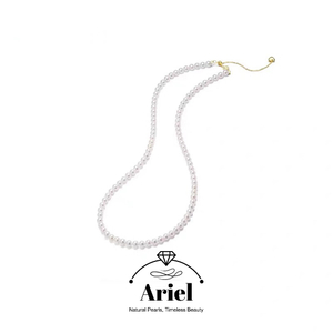 Natural freshwater pearl necklace, women's millet grain, 3.5-4.5mm,simple and versatile collarbone chain, neck chain