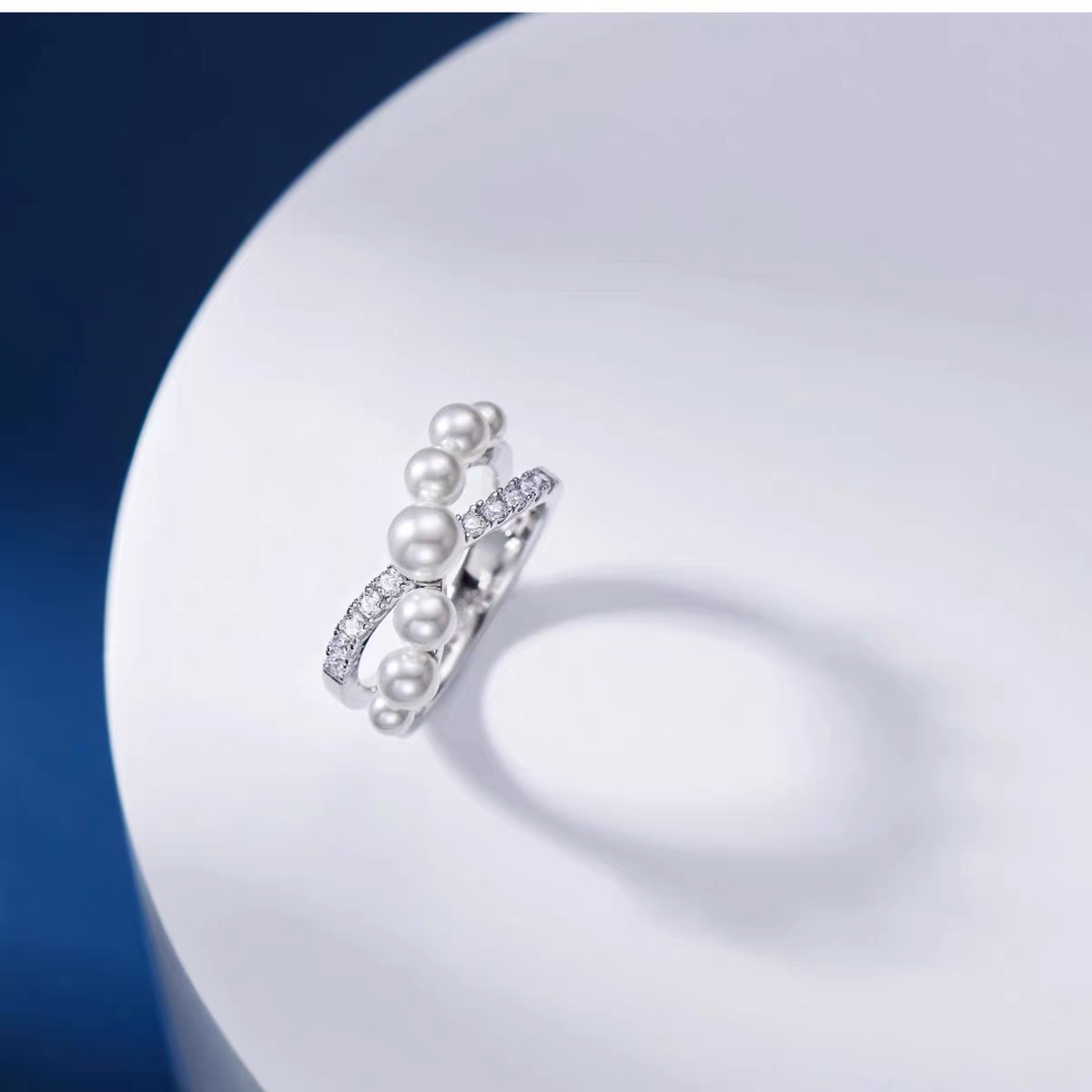 Ariel S925 Silver Freshwater Pearl Ring Female Adjustable Open Ring Jewelry Festival Gift Versatile Handmade