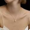Ariel Dai Fei's Round Pearl Necklace, Sweater Chain, Light Luxury, Niche Necklace, Pure Silver Collarbone Chain