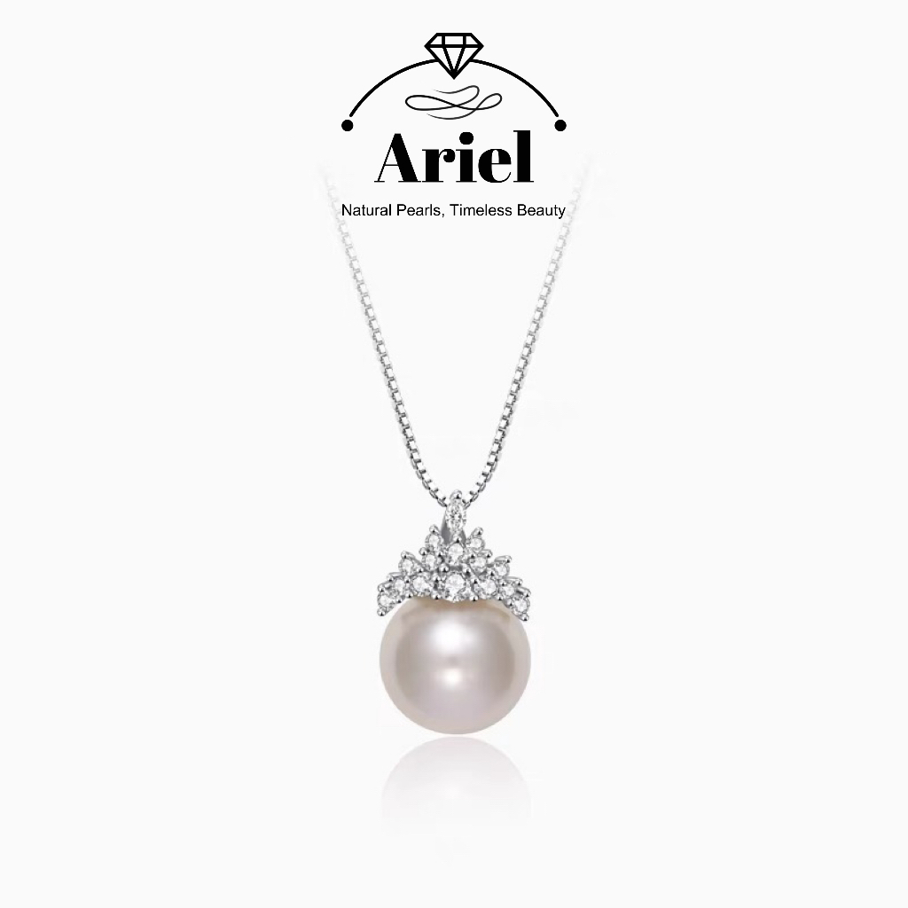 Ariel 925 Sterling Silver Ice Queen Single Pearl Pendant Necklace for Women, 2024 New Necklace, Autumn/winter Sweater Chain