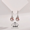 Ariel S925 Freshwater Nucleated Pearl 12-13mm Purple Pink Circular Ear Hook
