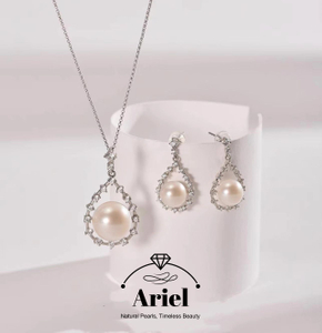 Ariel Qingrou 8-9mm 925 Silver Freshwater Pearl Earrings Fashion Jewelry Classic Design
