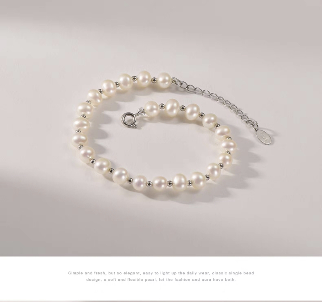 Ariel Freshwater Pearl 925 Silver 5-6mm Versatile Handmade Jewelry Gift for Girlfriend