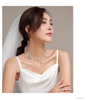 Ariel Star Frost Freshwater Pearl Necklace Women's Pattern Chain 4-5mm White Near Round Bead Necklace