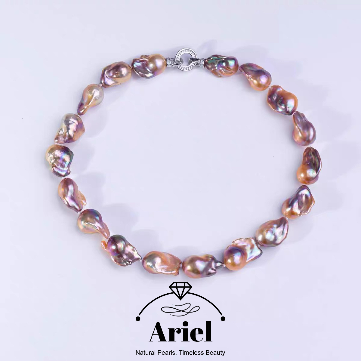 Ariel Freshwater Pearl ColourBaroque Necklace 9-12mm Classic Fashion