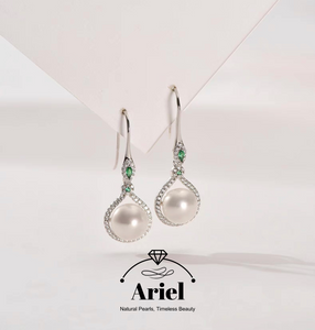 Ariel Pearl Earrings 8-9mm Freshwater Pearl Earrings Bright Mantou Pearl Elegant Jewelry