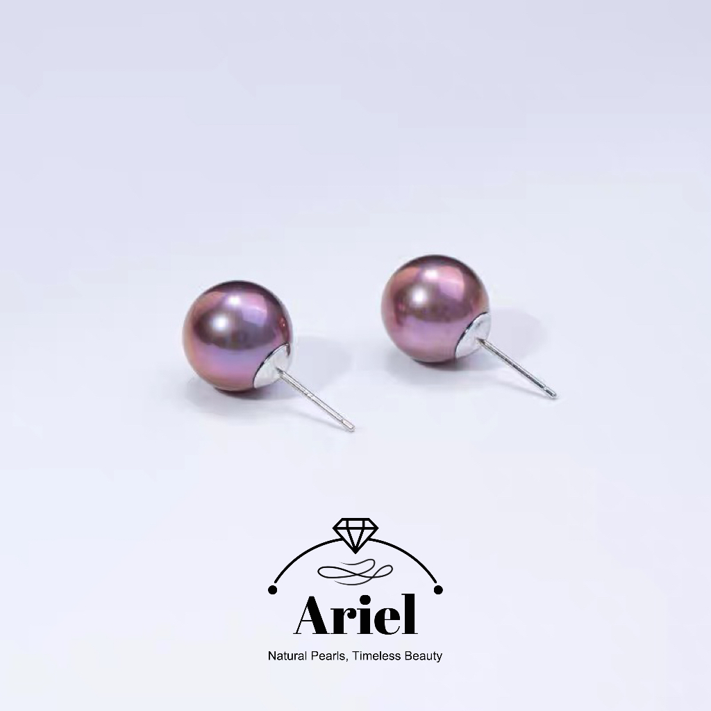 Ariel Freshwater Pearl And Purple Pearl Earrings Are Fashionable And Versatile Earrings