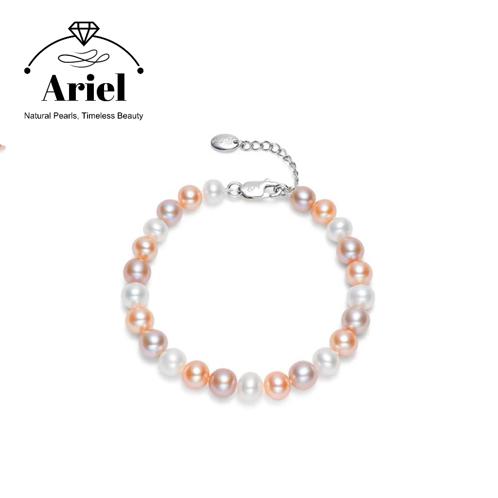 Ariel Freshwater Pearl Bracelet Round Strong Light Fashion Mixed Color Bracelet