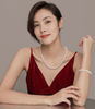 Ariel Freshwater Pearl Three Piece Set Round White Simple Jewelry