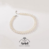 925 Silver 3-7mm White Natural Freshwater Nearly Round Pearl Necklace For Wedding Dress Women