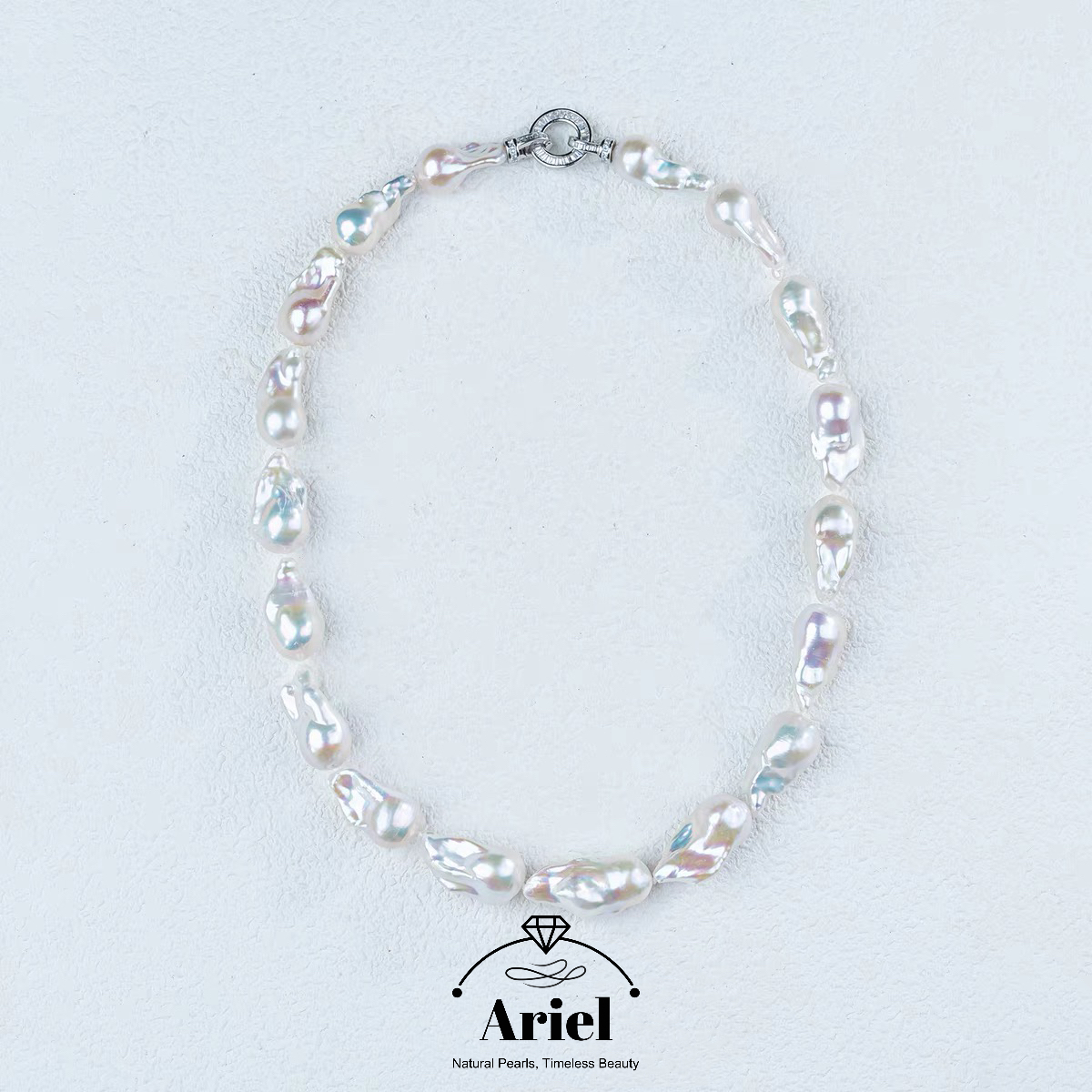 Ariel Freshwater Pearl Baroque Necklace 9-12mm Classic Fashion