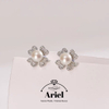 Ariel S925 Silver Freshwater Pearl Earrings 8-9mm High-end Pearl Earrings for Women