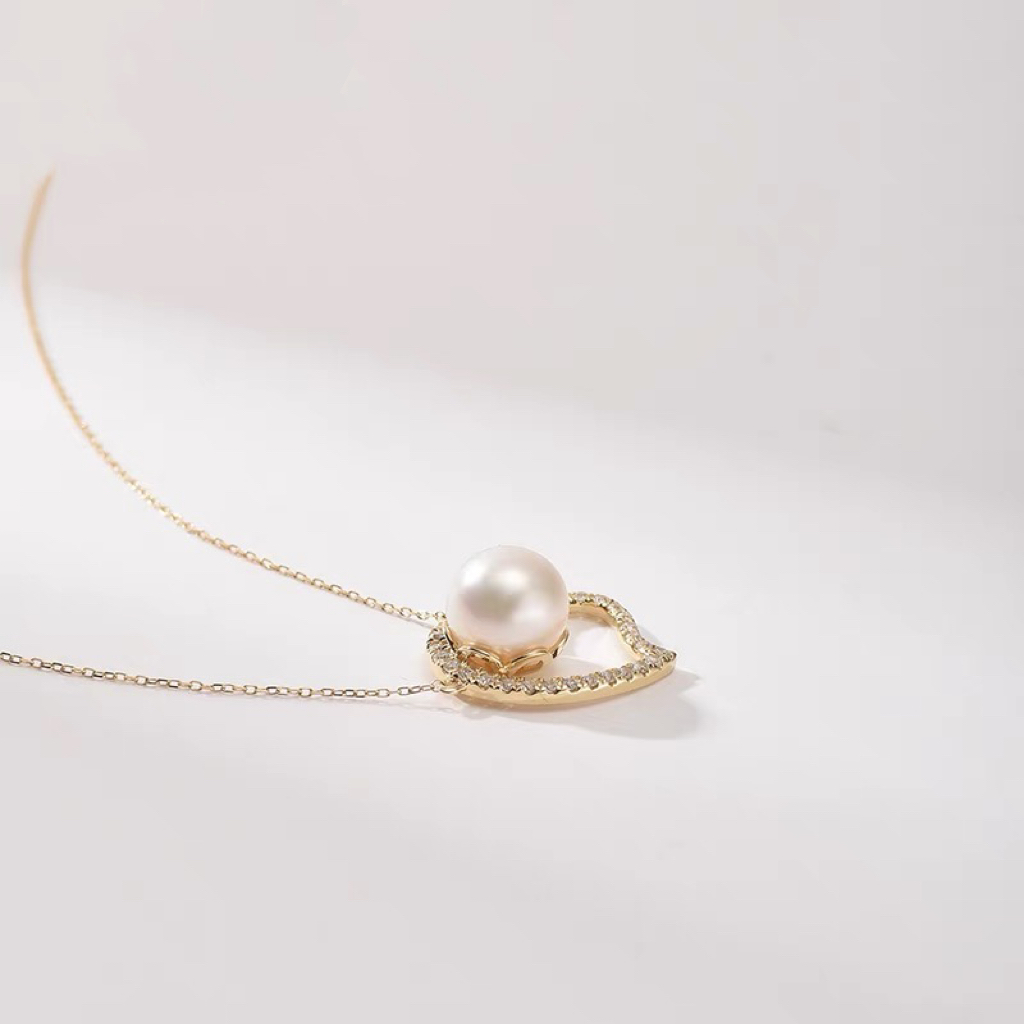Ariel Pearl Necklace Freshwater Pearl Necklace 8-9mm White Minimalist Gift for Girlfriend