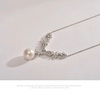 Ariel 925 Silver Freshwater Core Pearl Hanging Chain 12-13mm Round Simple Jewelry Festival Gift