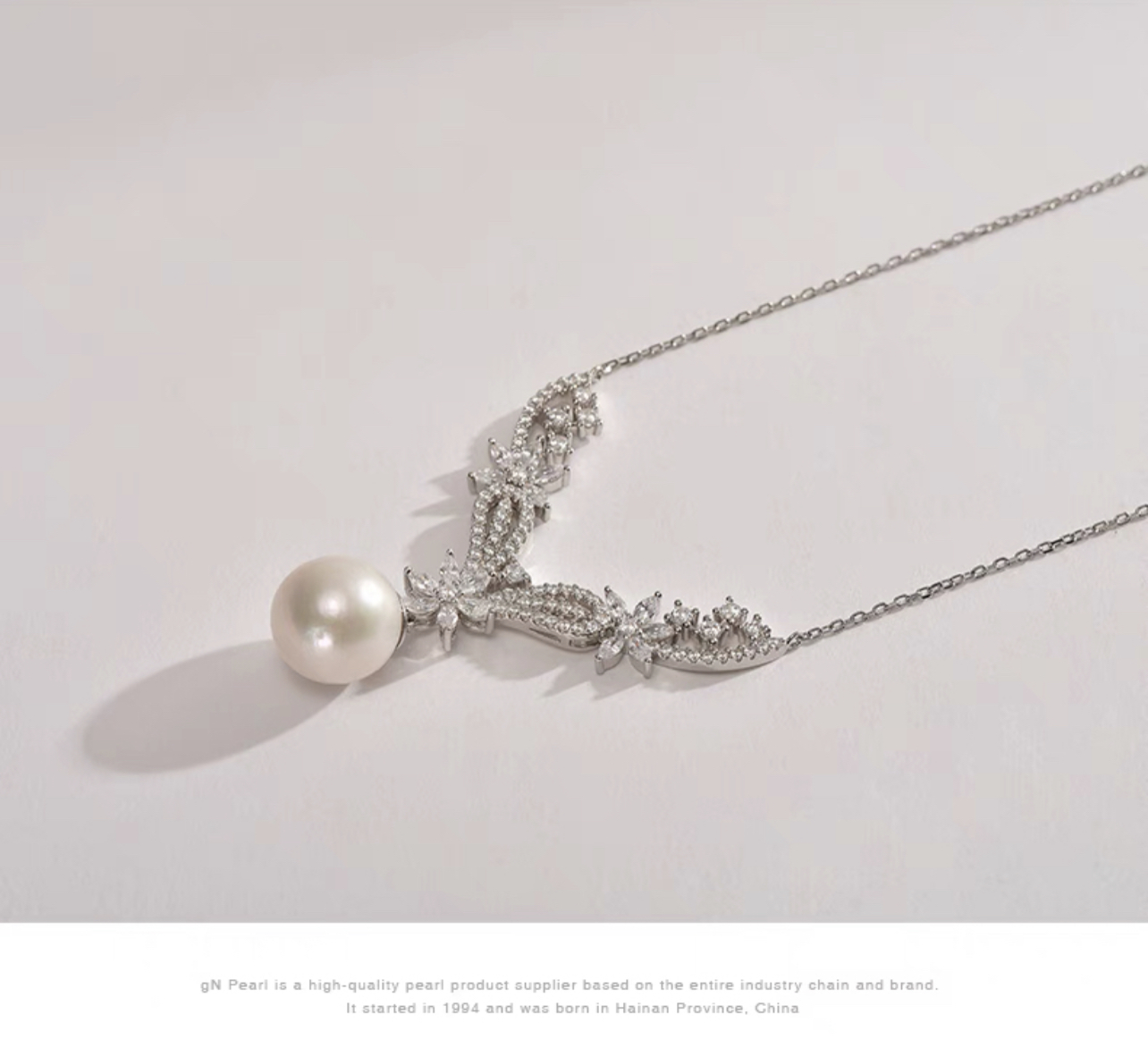 Ariel 925 Silver Freshwater Core Pearl Hanging Chain 12-13mm Round Simple Jewelry Festival Gift