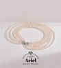 Ariel Fanyu S925 Silver Freshwater Pearl Necklace Near Round Multi Layer Necklace High End Banquet Jewelry for Women