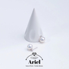 Ariel Round Natural Freshwater Real Pearl Light Luxury Earrings Made of Pure Silver, Featuring The Queen Dowager's Retro Palace Style Earrings for Women