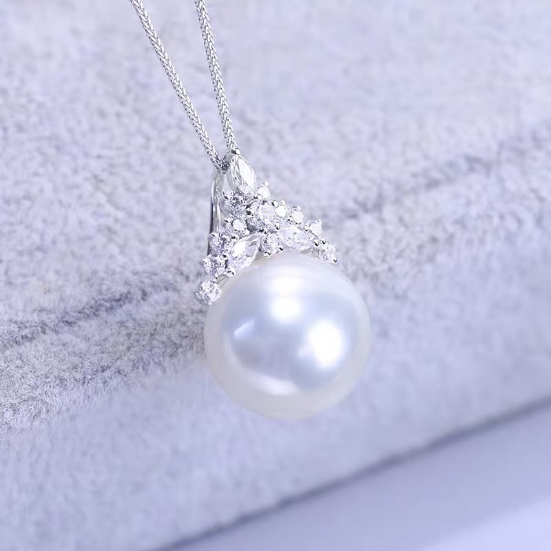 Ariel 925 Sterling Silver Ice Queen Single Pearl Pendant Necklace for Women, 2024 New Necklace, Autumn/winter Sweater Chain