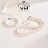 Ariel Freshwater Pearl Three Piece Set Round White Simple Jewelry