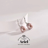 Ariel S925 Freshwater Nucleated Pearl 12-13mm Purple Pink Circular Ear Hook