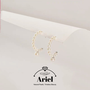 Ariel Freshwater Pearl Earrings 3-6mm Round Xiaomi Bead Earrings for Autumn And Winter Versatile Jewelry Gifts for Best Friends