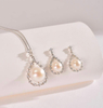 Ariel Qingrou 8-9mm 925 Silver Freshwater Pearl Earrings Fashion Jewelry Classic Design