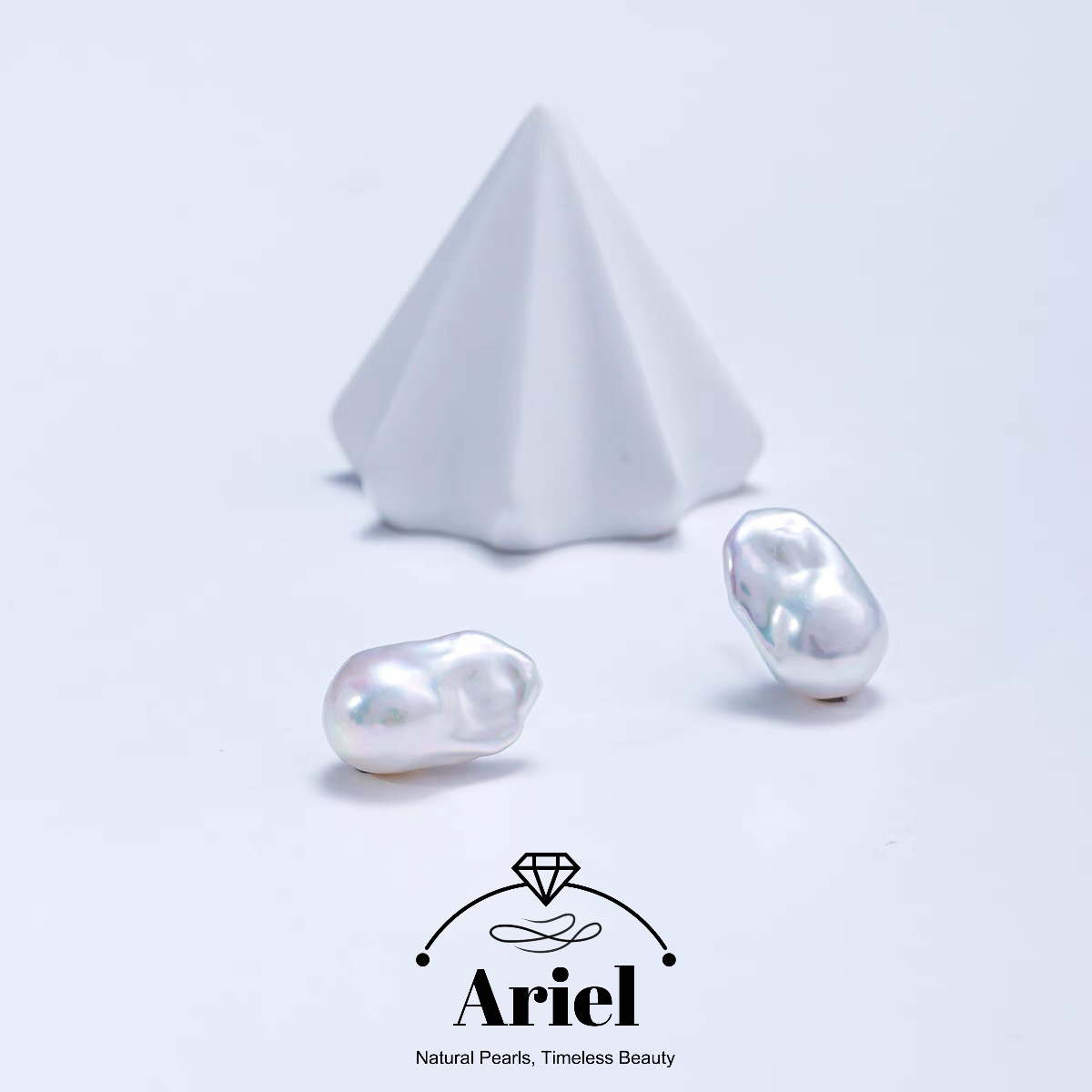 Ariel Natural dazzling large Baroque pearl earrings French retro atmospheric simple 925 sterling silver fashionable