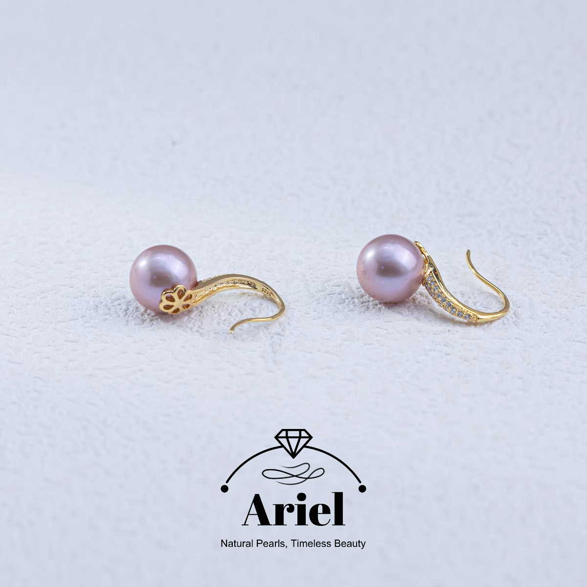 Ariel Freshwater Pearl And Purple Pearl Earrings Are Fashionable And Versatile Earrings Ear Hook