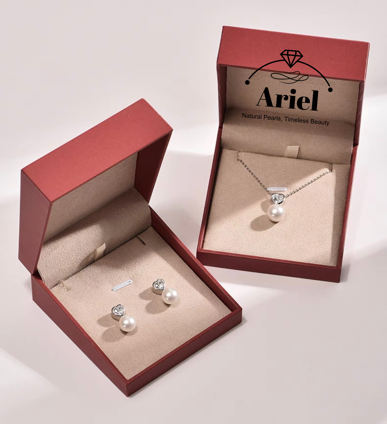 Ariel 925 Silver Freshwater Pearl Set 9-11mm White Hanging Chain Earrings