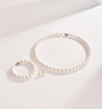 Ariel Freshwater Pearl Three Piece Set Round White Simple Jewelry