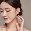 Ariel S925 Freshwater Nucleated Pearl 12-13mm Purple Pink Circular Ear Hook