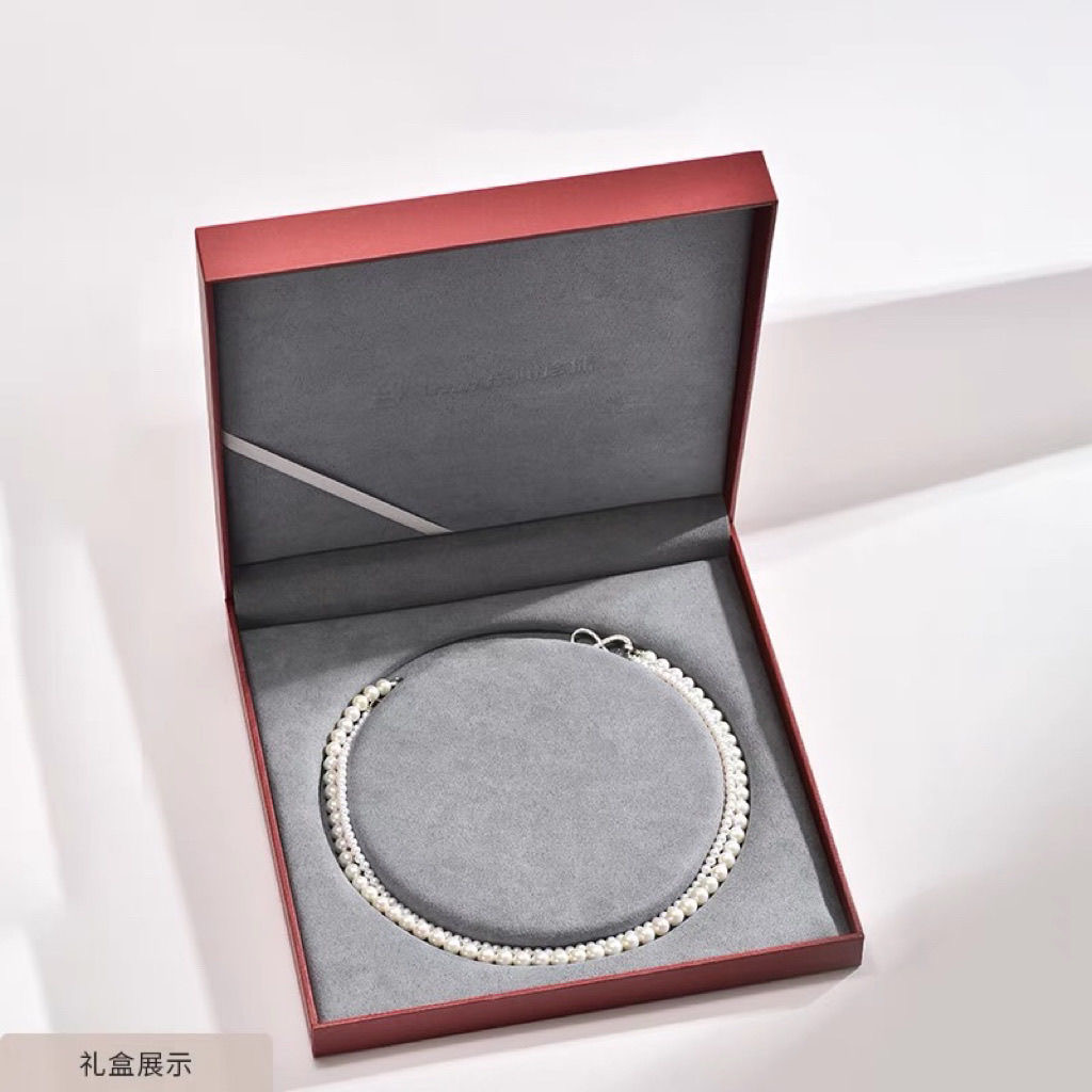 Ariel Double layered natural nuclear free freshwater pearl collarbone bead necklace with natural strong light