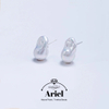 Ariel Natural dazzling large Baroque pearl earrings French retro atmospheric simple 925 sterling silver fashionable