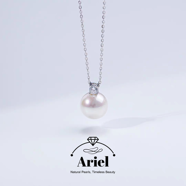 Ariel Dai Fei's Round Pearl Necklace, Sweater Chain, Light Luxury, Niche Necklace, Pure Silver Collarbone Chain